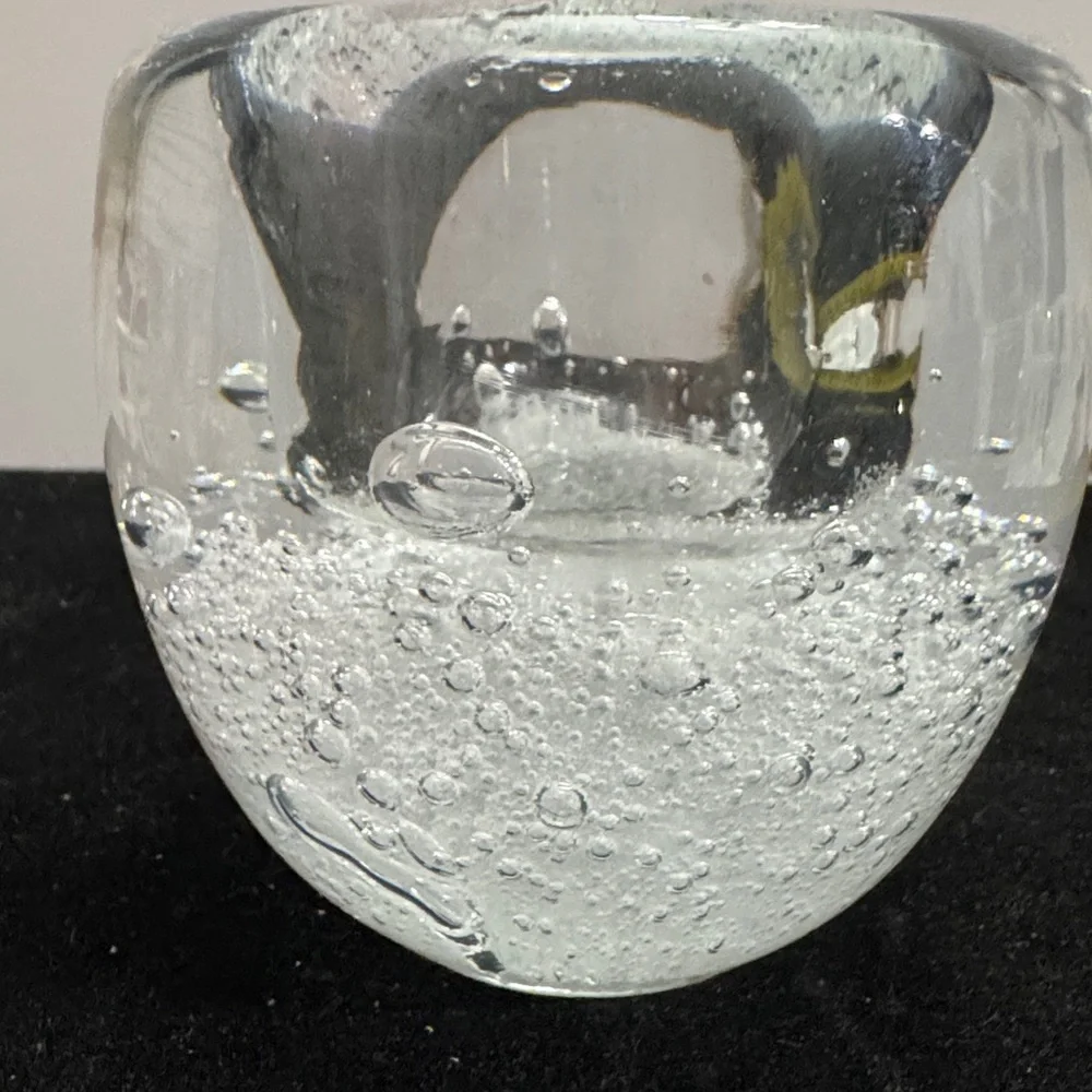 Vintage Sommerso style art glass votive candle holder (heavy)
